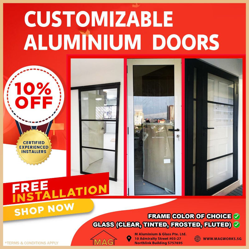 ALUMINIUM GLASS DOORS (SWING/CASEMENT) - Metal and Aluminium Fabrication 