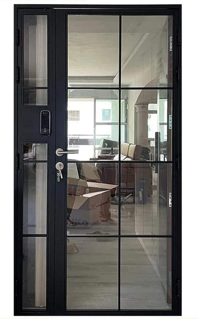 Glass Gate with Square Lattice Design - SG002 - Metal and Aluminium Fabrication 