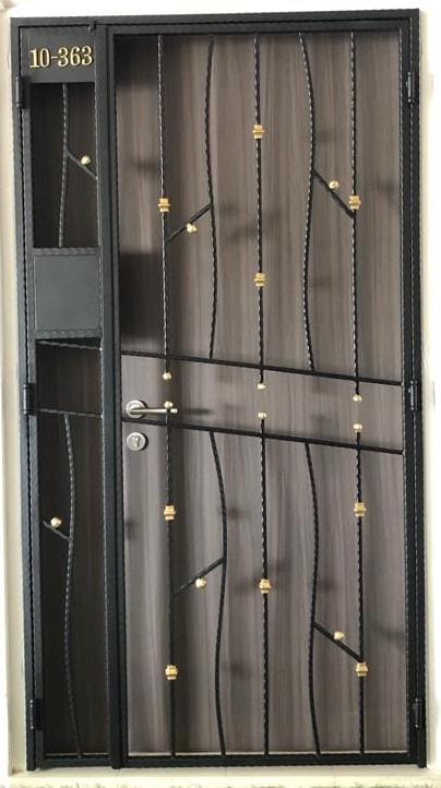 HDB Metal Gate - SH024 Naturalist Vertical Vine-Style Thin-Bar - Metal and Aluminium Fabrication 