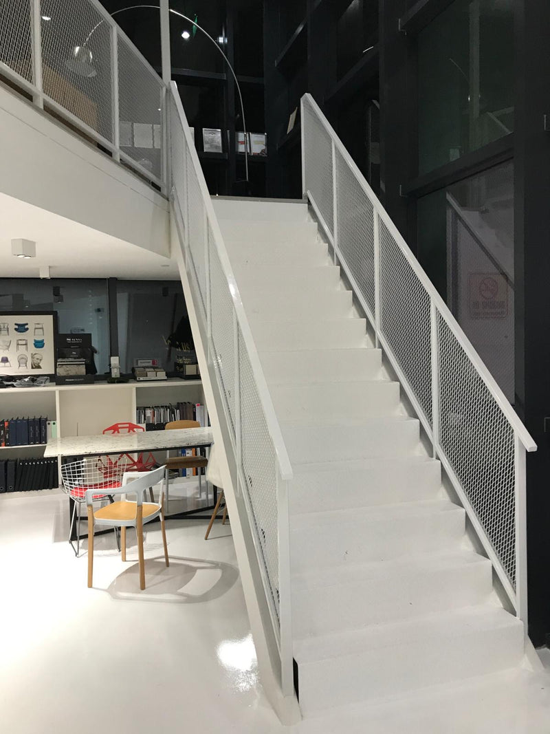 SR007 - Mesh-Block Staircase Railings - Metal and Aluminium Fabrication 
